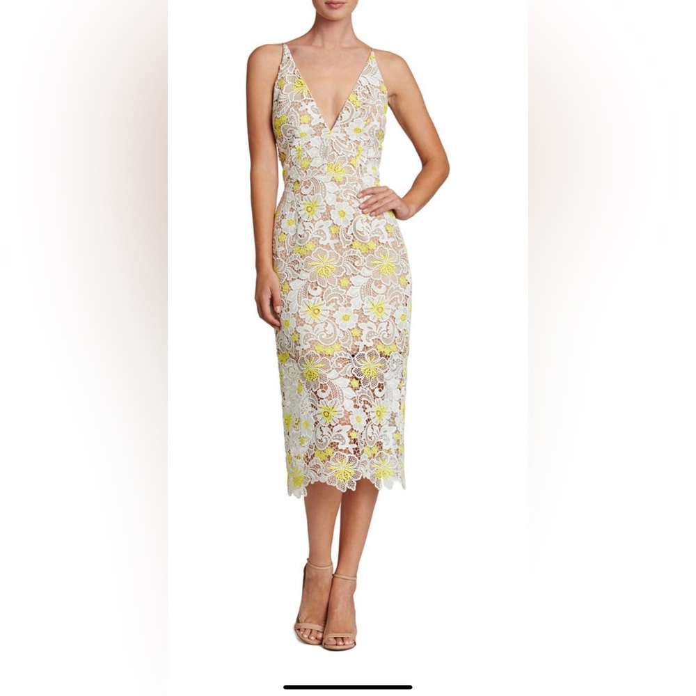 NWT Dress the Population Aurora Floral Midi Dress